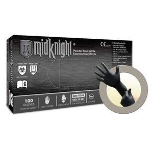 MICROFLEX Midknight Black Nitrile Gloves (Powder-Free)