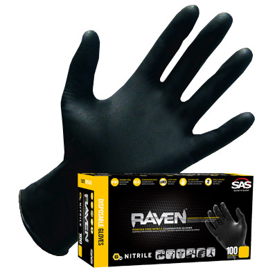 SAS Safety Raven Nitrile Gloves (Powder-Free)