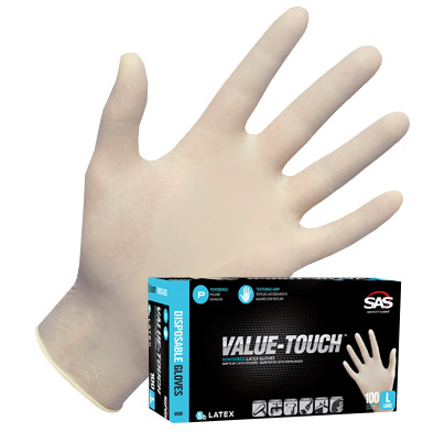 SAS Safety Value-Touch Latex Disposable Glove (Powder-Free)