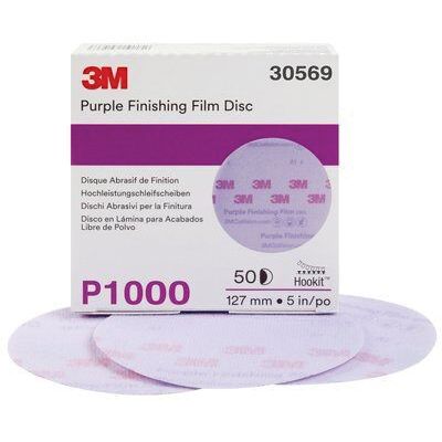 3M 30569 260L Series Abrasive Disc, 5 in Dia, P1000 Grit, Hook and Loop, Purple - FREE SHIPPING