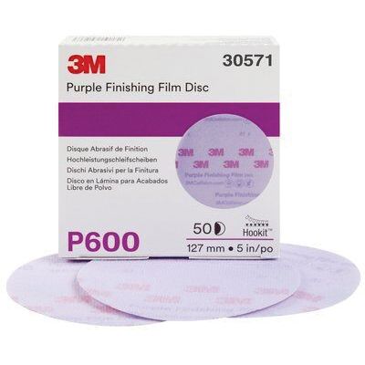 3M 30571 260L Series Abrasive Disc, 5 in Dia, P600 Grit, Hook and Loop, Purple - FREE SHIPPING