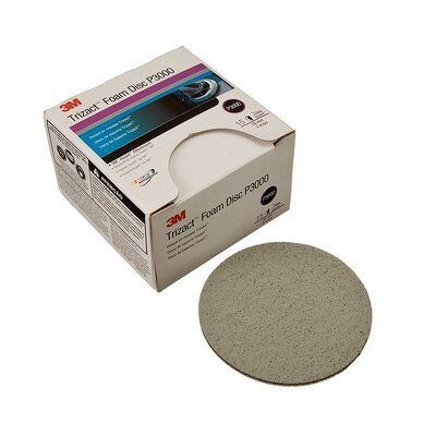 3M 02096 Trizact Abrasive Disc, 5 in Dia, 3000 Grit, Hook and Loop, Gray - FREE SHIPPING