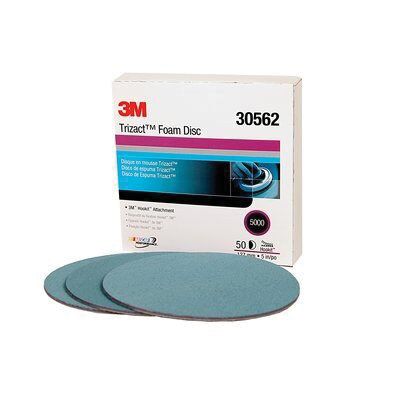 3M 30562 Trizact Abrasive Disc, 5 in Dia, P5000 Grit, Hook and Loop, Blue - FREE SHIPPING