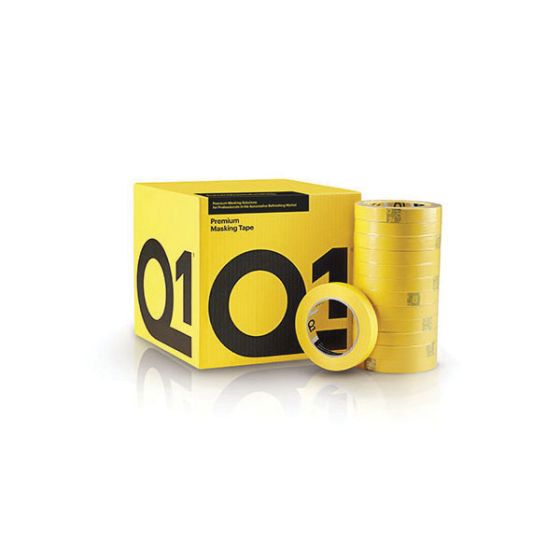 Q1® MTQ118 Premium Masking Tape, 55 m x 18 mm, 125 um THK, 48/case, Sun Yellow