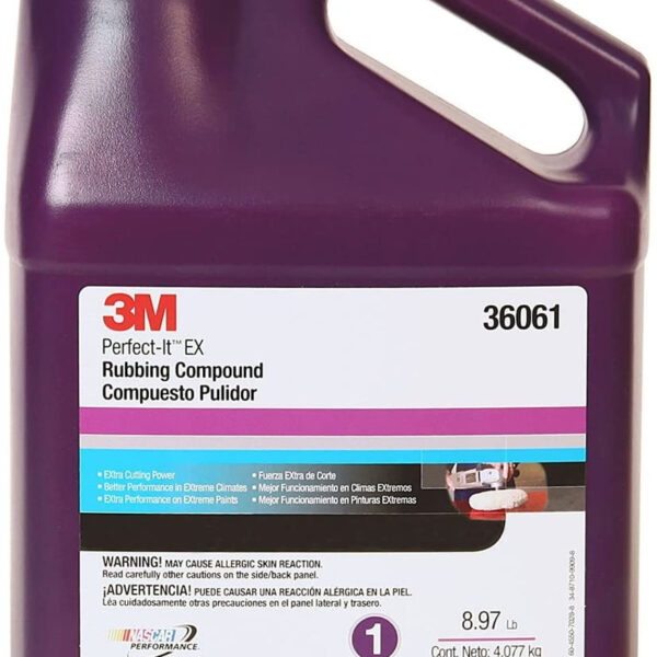 Perfect-It 3M EX AC Rubbing Compound, 36061, Fast Cutting, High Performing, 1 gal (8.95 lb)