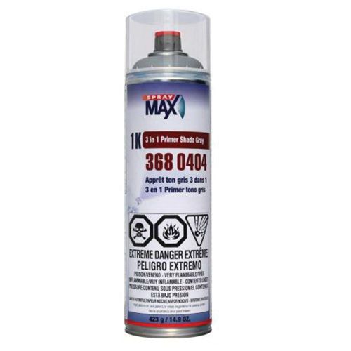 Spray Max 3680404 3 in 1 Primer, 500 mL Aerosol Can, Matte Gray, 5.4 to 8.1 sq-ft Coverage